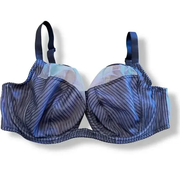 38H curvy Kate pin-up bra balcony underwire grey gray mesh sheer sexy like new - Picture 1 of 8